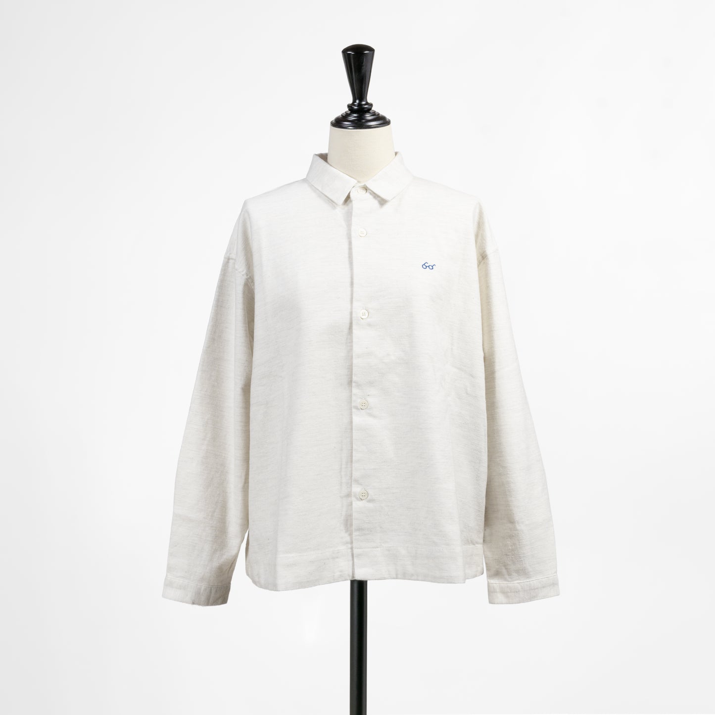 25AW grin コットンネル メガネ刺繍シャツ 8255T-005
