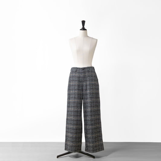 24AW grin COTTON TWEED CHECK STRAIGHT PANTS