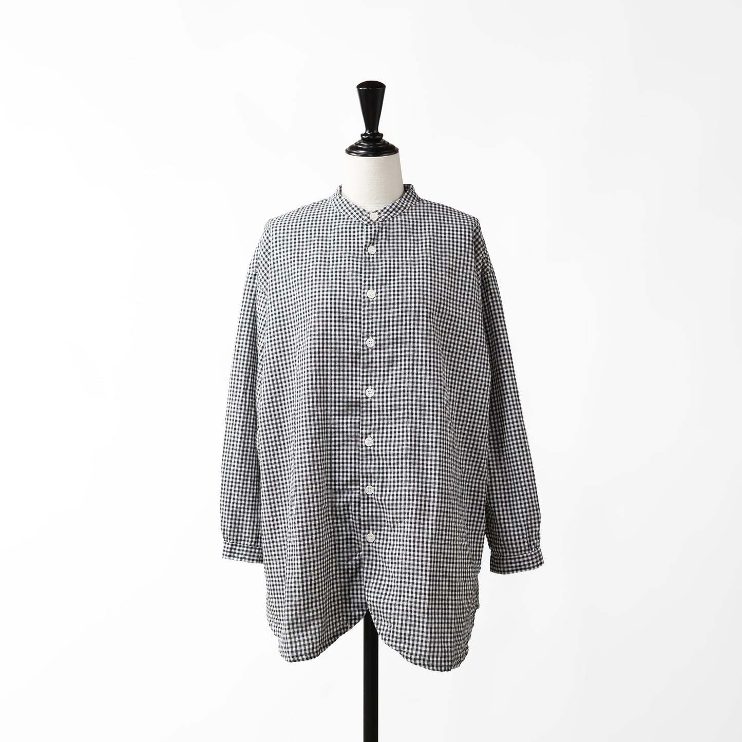 24AW grin MONOTONE CHECK ROUND SHIRT