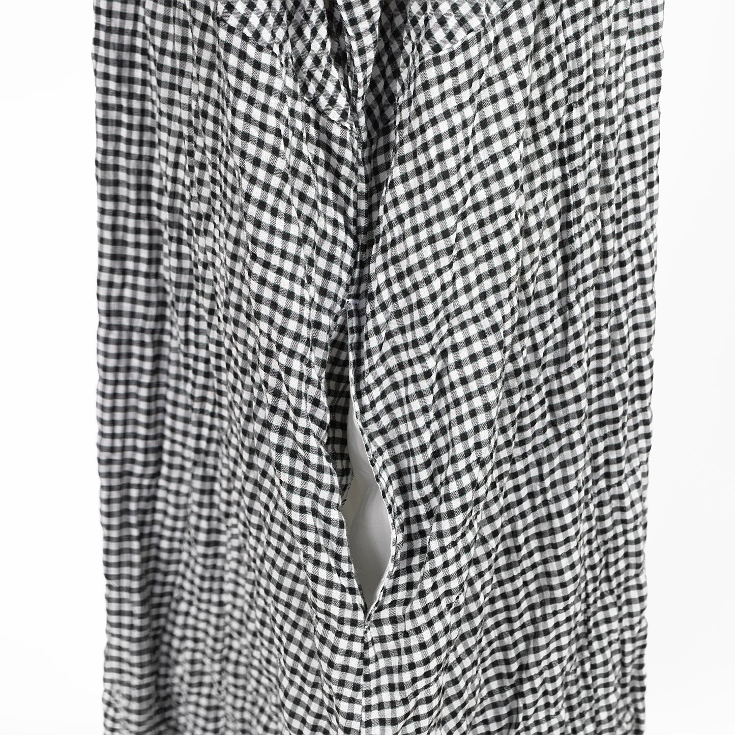 26SS NATURAL LAUNDRY 先染めシャーリング ワイドワンピース 7262O-002