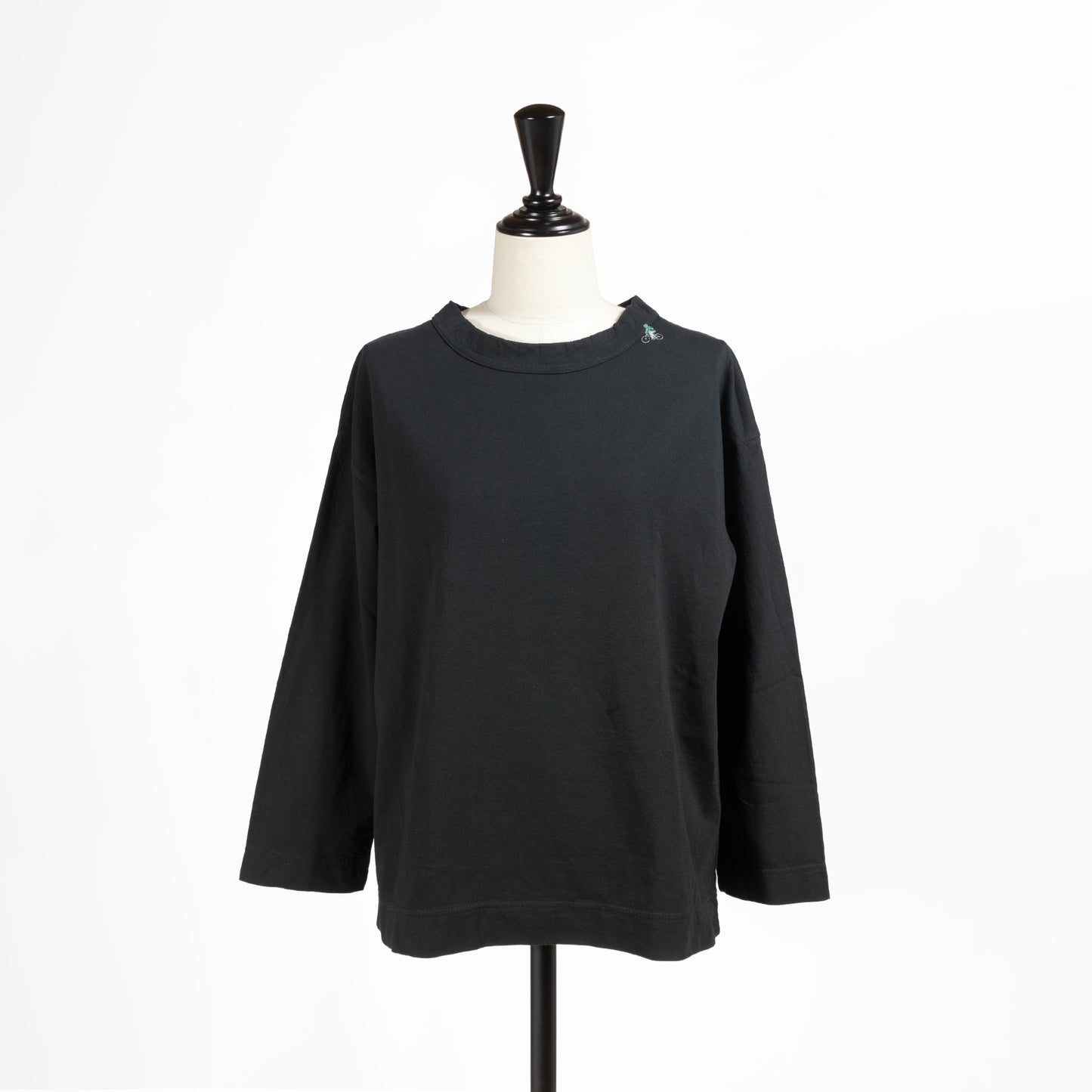 25AW grin オーガニックエーゲ海天竺自転車刺繍7分袖Tシャツ 8254C-032