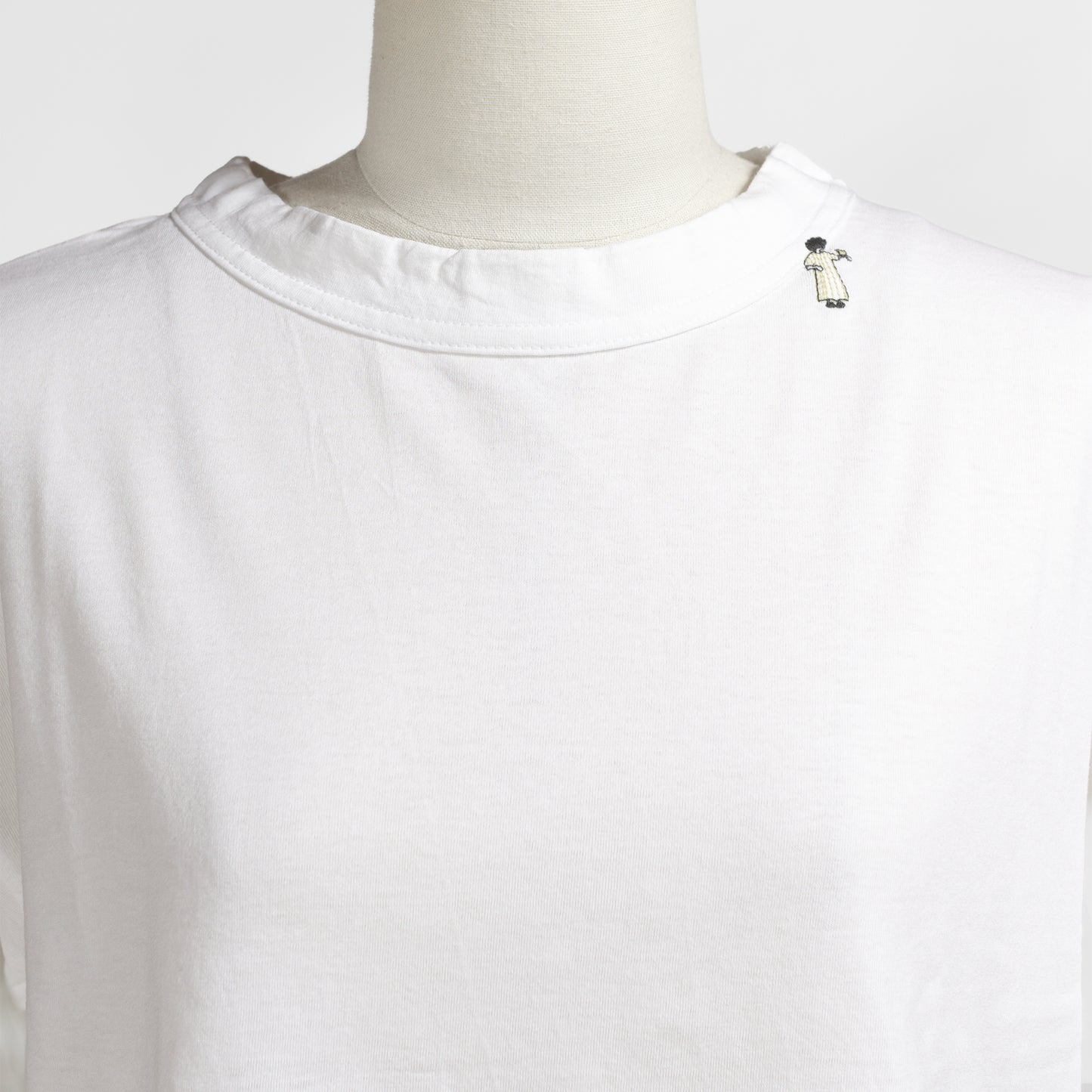 grin オーガニックエーゲ海天竺 小鳥刺繍Tシャツ 8261C-029