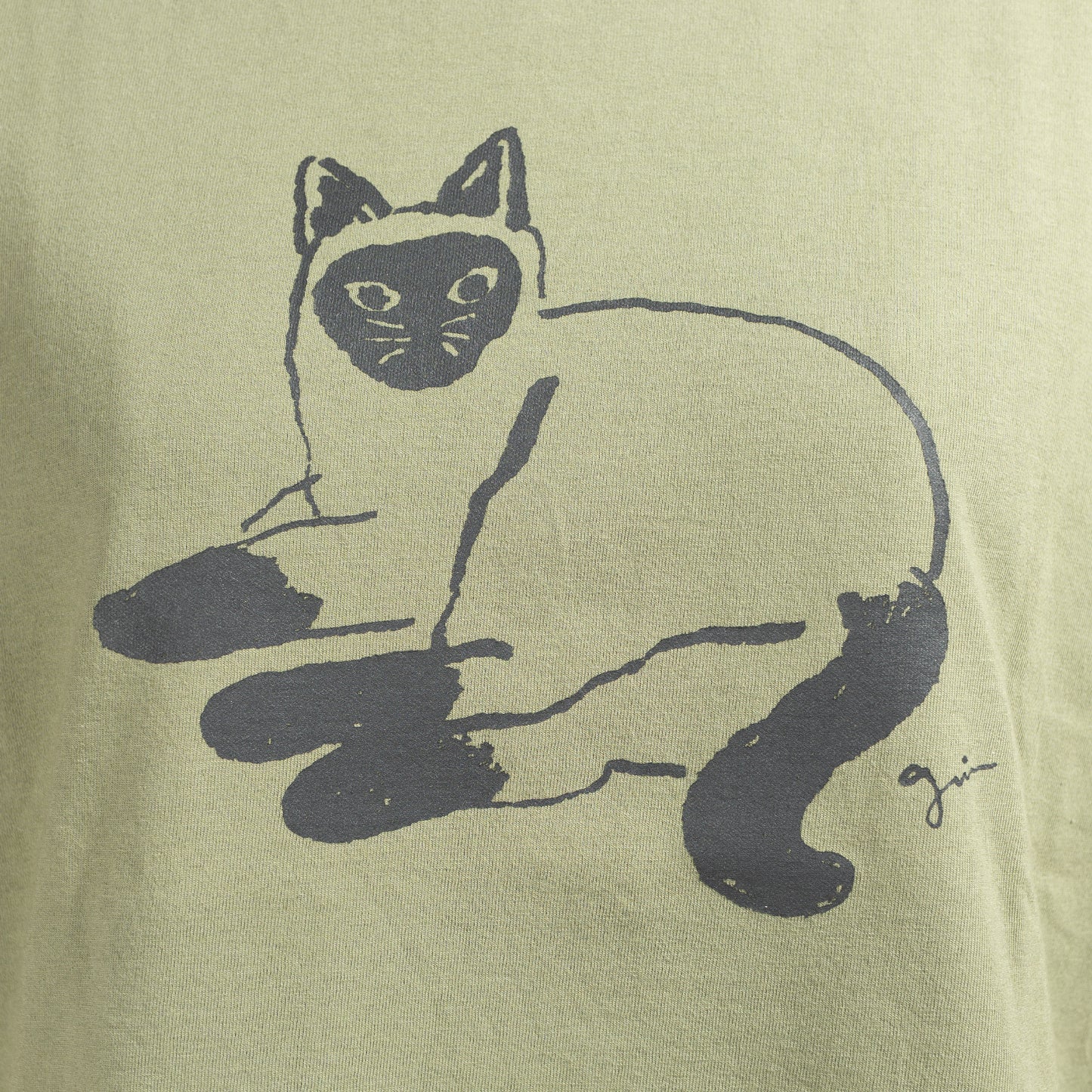 grin オーガニックエーゲ海天竺シャム猫プリントT 8262C-025