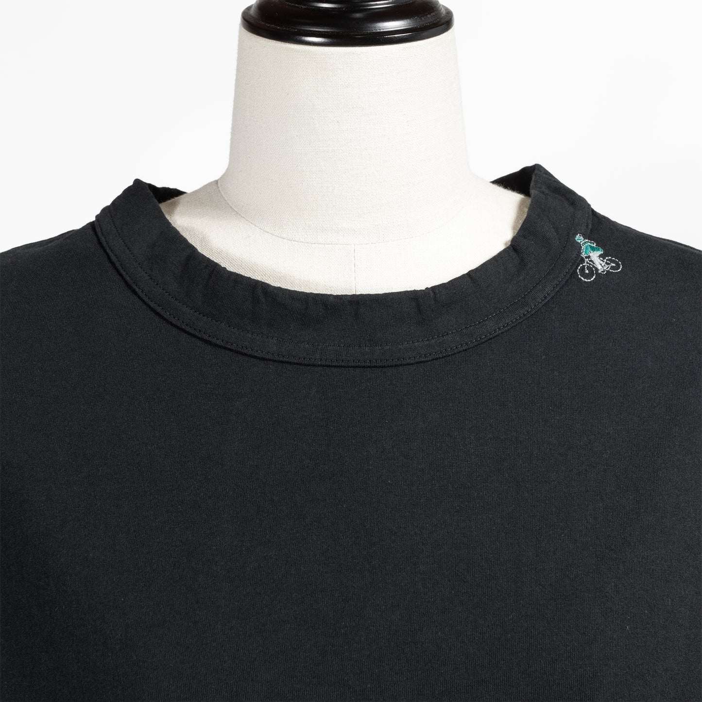 25AW grin オーガニックエーゲ海天竺自転車刺繍7分袖Tシャツ 8254C-032