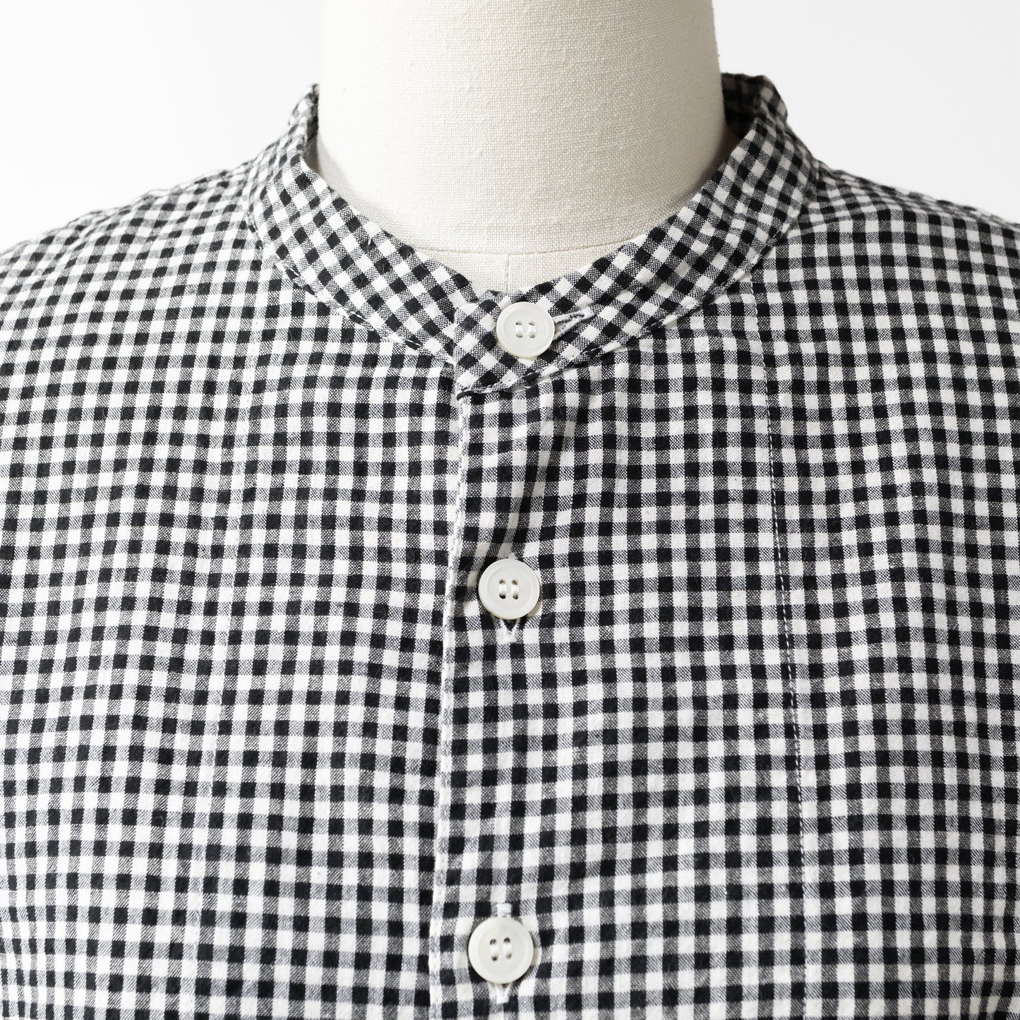 24AW grin MONOTONE CHECK ROUND SHIRT