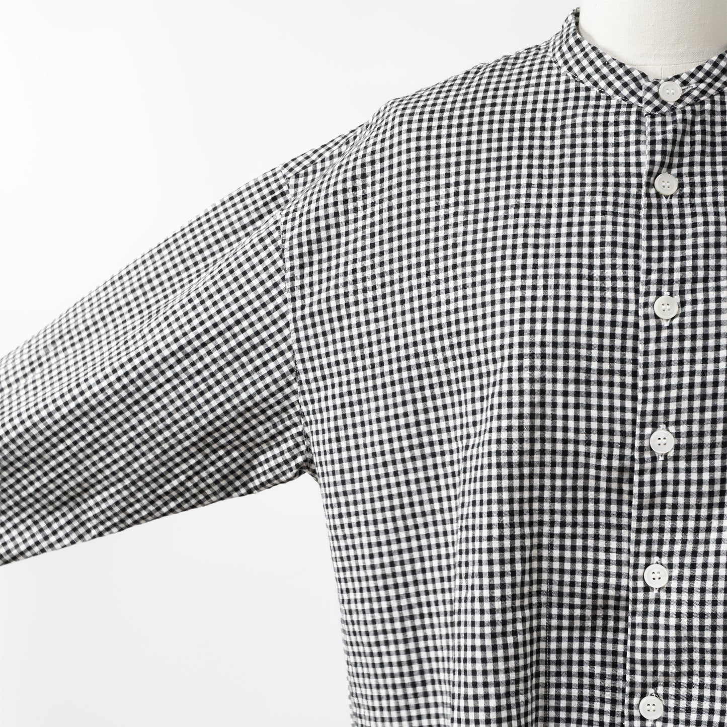 24AW grin MONOTONE CHECK ROUND SHIRT