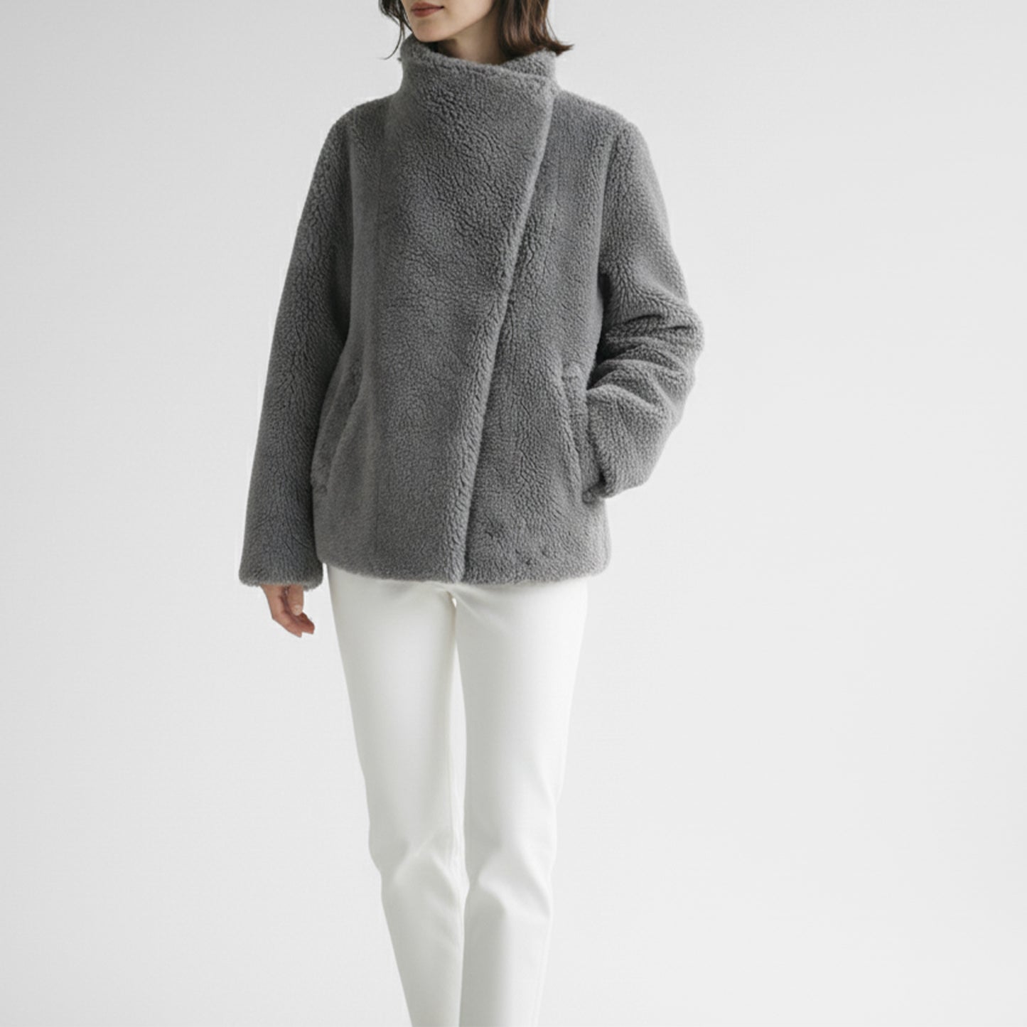 25SAW HER. スタンドカラーボアコート 7054107