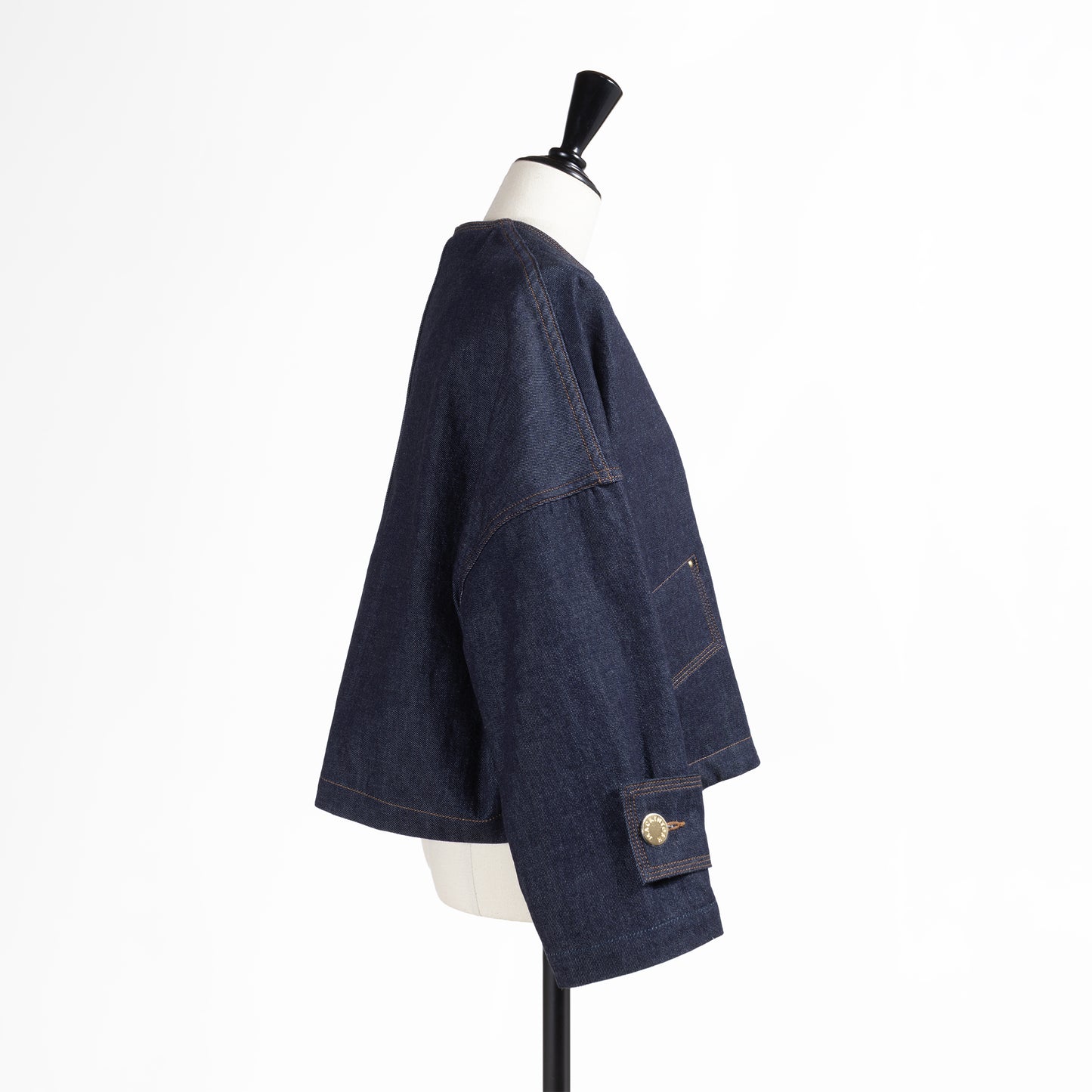 26SS MACKINTOSH HUMBIE ノーカラー デニムジャケット メタルボタン インディゴOW L261ND1004BGALT