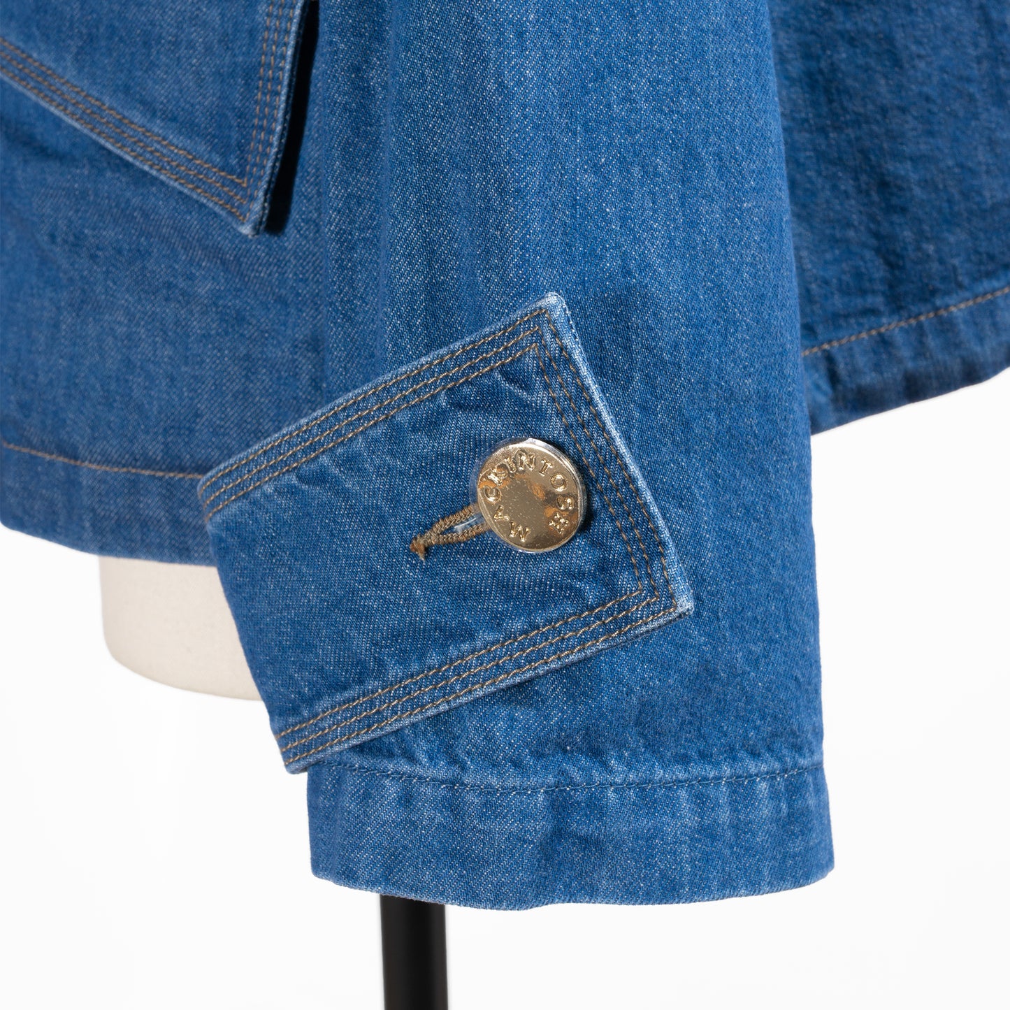 26SS MACKINTOSH HUMBIE ノーカラーデニムジャケット メタルボタン GREEN CAST L261ND1004BGALW