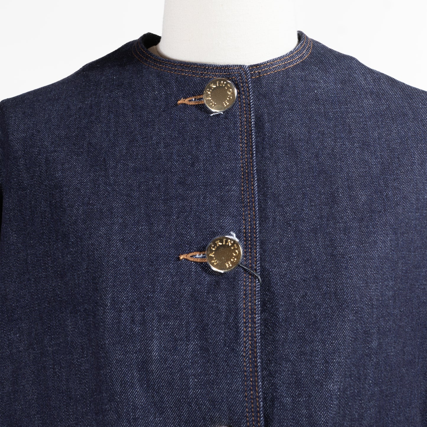 26SS MACKINTOSH HUMBIE ノーカラー デニムジャケット メタルボタン インディゴOW L261ND1004BGALT