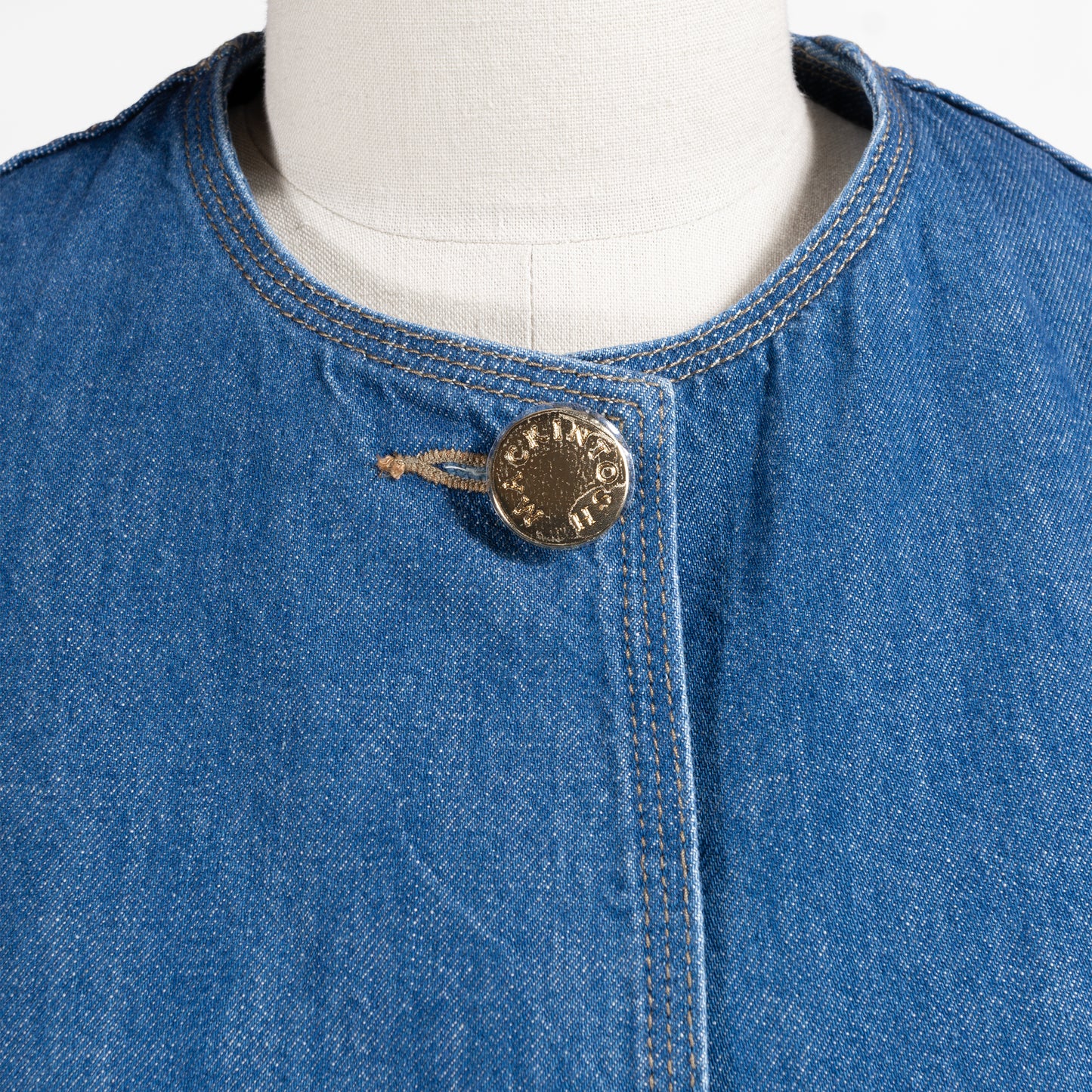 26SS MACKINTOSH HUMBIE ノーカラーデニムジャケット メタルボタン GREEN CAST L261ND1004BGALW