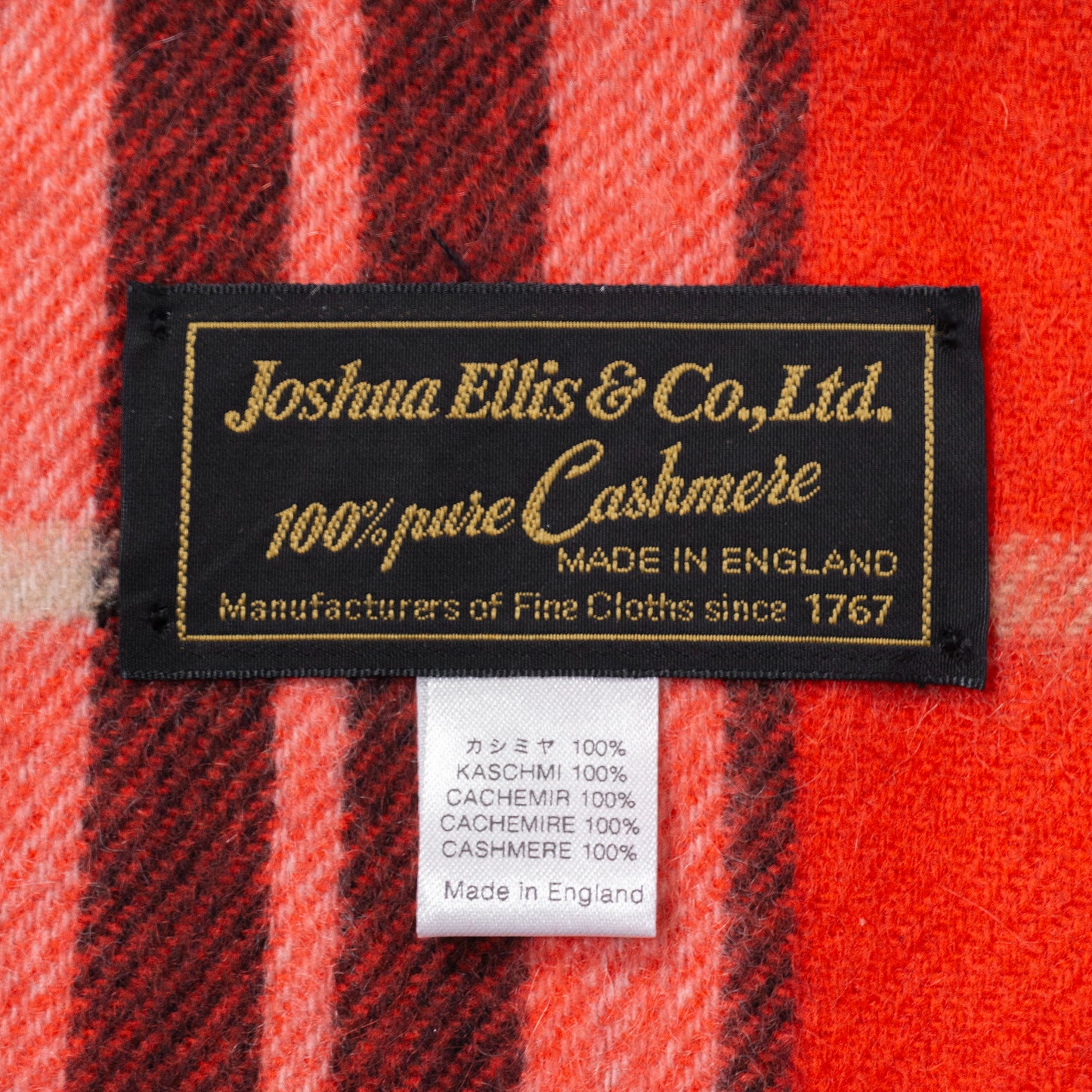 24AW Joshua Ellis SURPLUS CHECK CASHMERE STOLE 30×180 CPGR50421