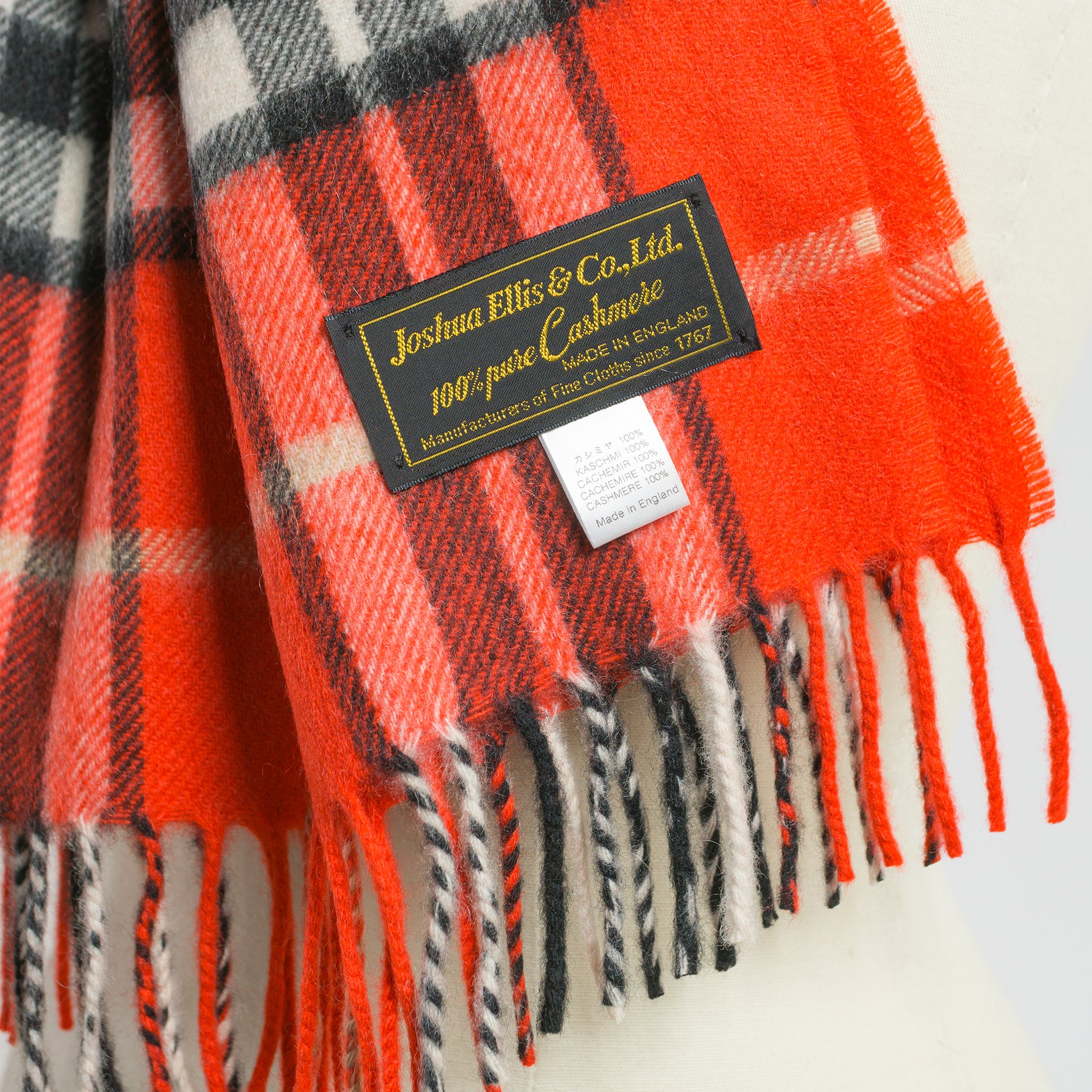 Joshua Ellis SURPLUS CHECK CASHMERE STOLE 30×180 CPGR50421