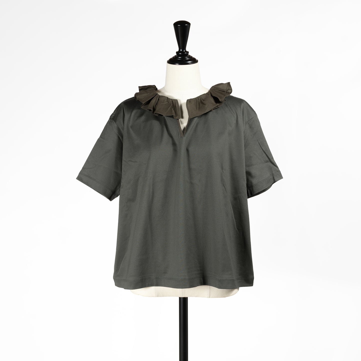 26SS mizuiro ind フリルカラー スキッパーTシャツ 2-210138