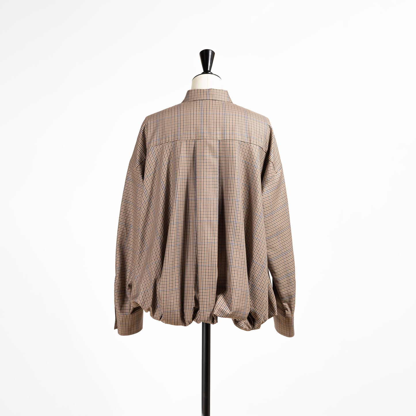 26AW mizuiro ind チェック ロングスリーブ バルーンシャツ 3-230135