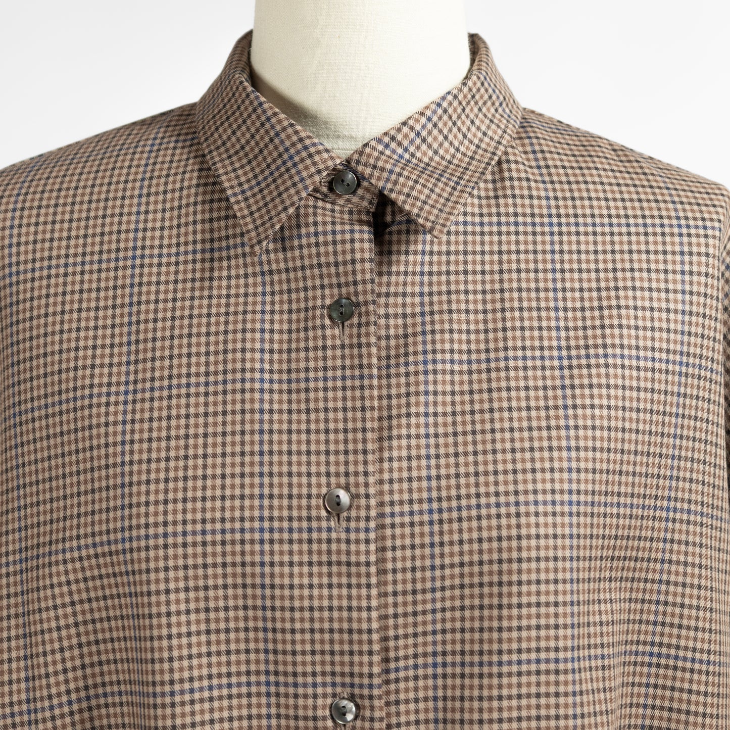 26AW mizuiro ind チェック ロングスリーブ バルーンシャツ 3-230135