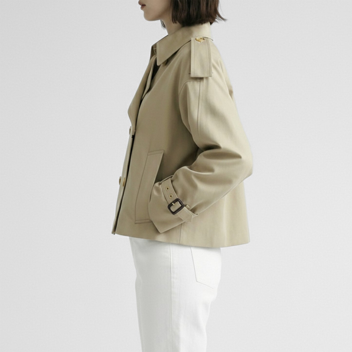 26SS MACKINTOSH EYEMOUTH クロップド丈トレンチコート L261HI1215FLOC