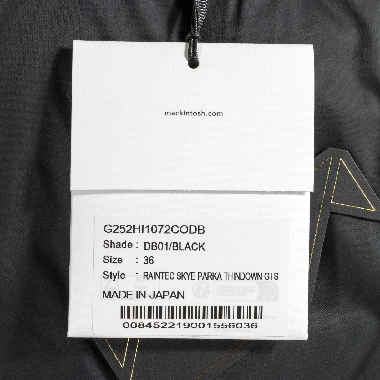 25AW MACKINTOSH MEN レインテックスカイパーカ シンダウン GTS G252HI1072CODB