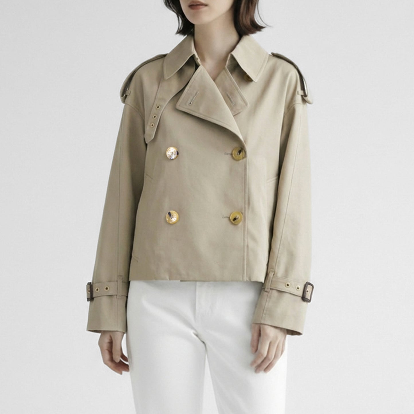 26SS MACKINTOSH EYEMOUTH クロップド丈トレンチコート L261HI1215FLOC