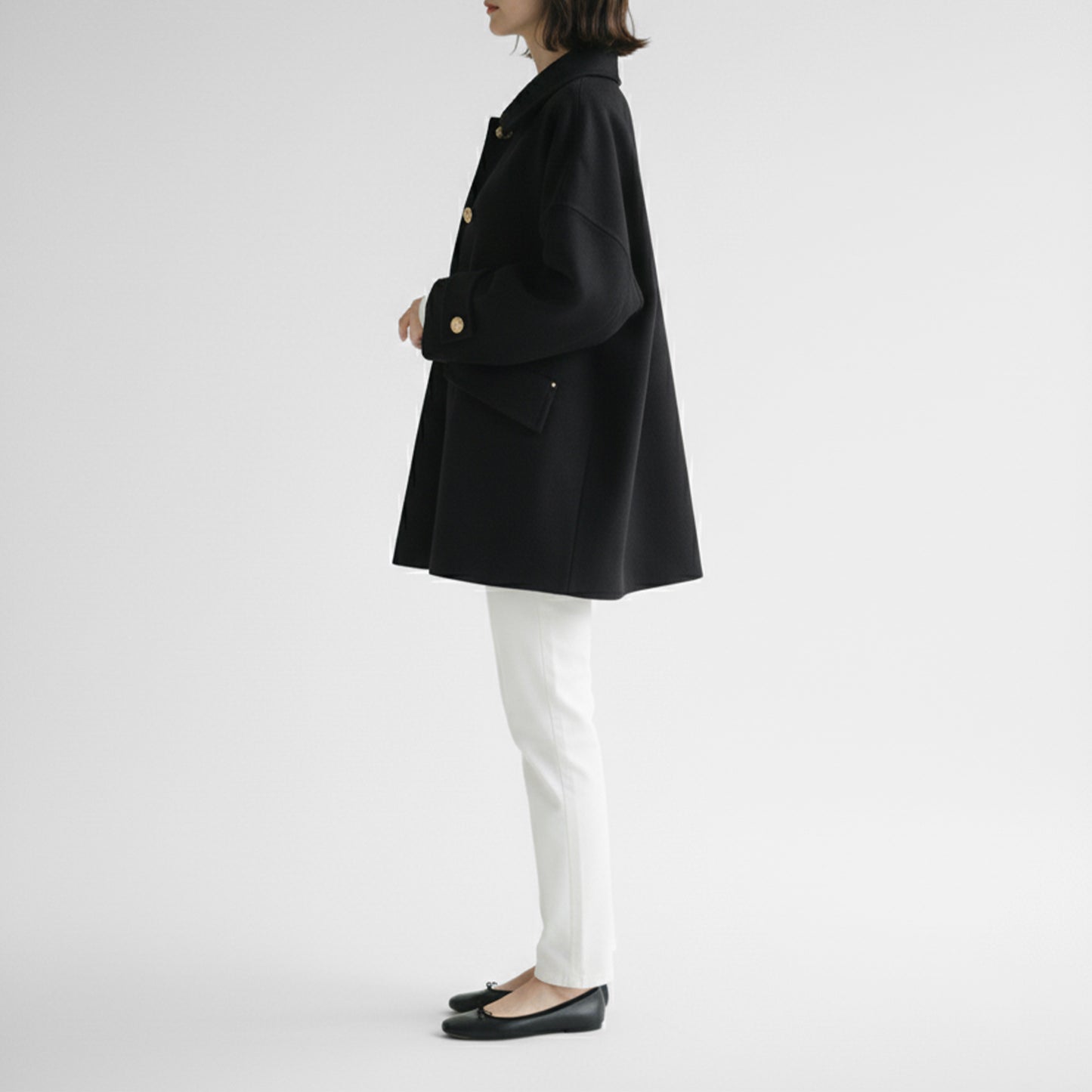 25AW MACKINTOSH HUMBIE ショート メタルボタン ブラック L252MO1182F2K (コピー)