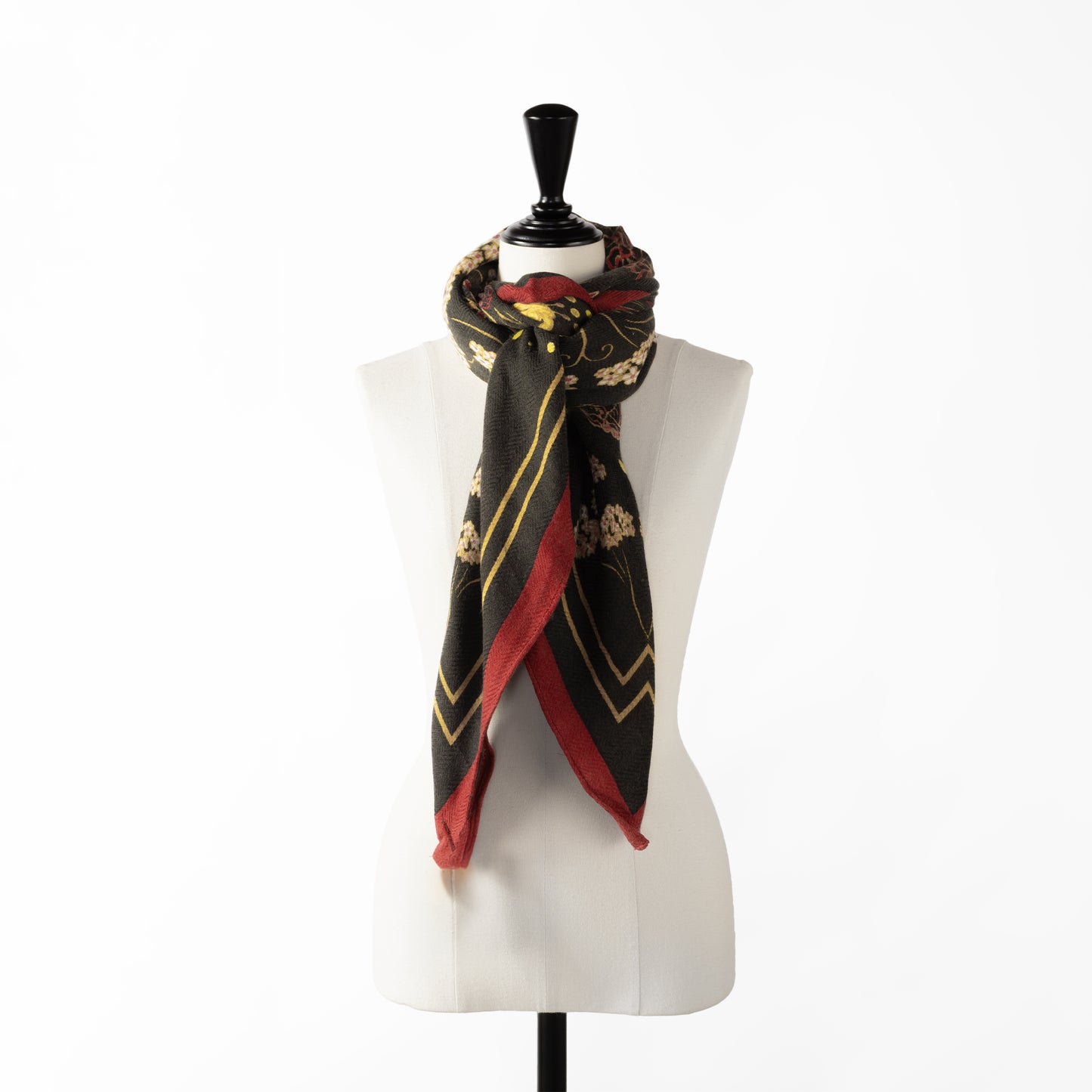 24AW manipuri WOOLSILK STOLE HERRINGBONE 120COLLAGE JOCKEY