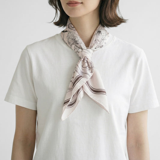 26SS manipuri ＜コットンスカーフ65＞ガラスドームフラワー 016133335003