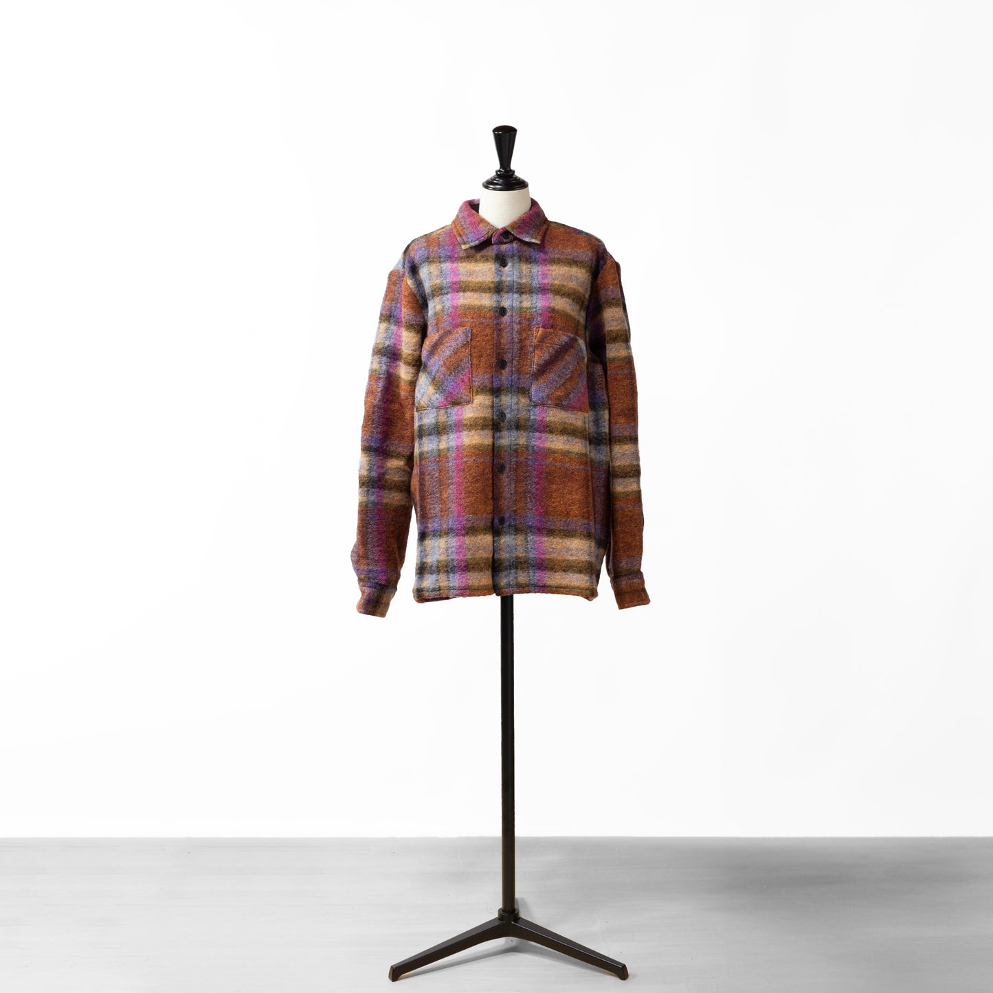 24AW wax london WH OVER SHIRT WOOL BLEND CHECK MULTI