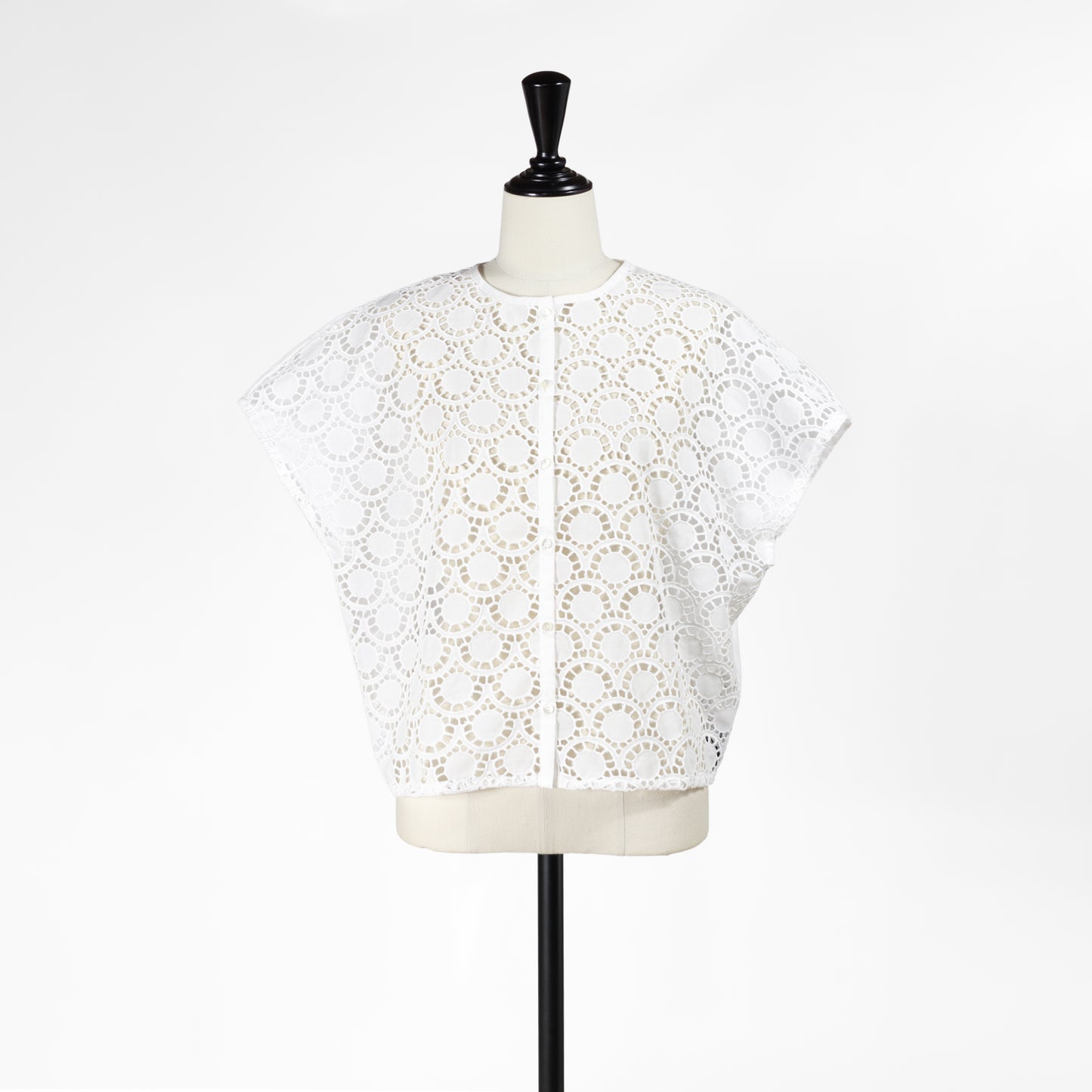 26SS mizuiro ind レースコンビ クルーネックシャツ 2-230142