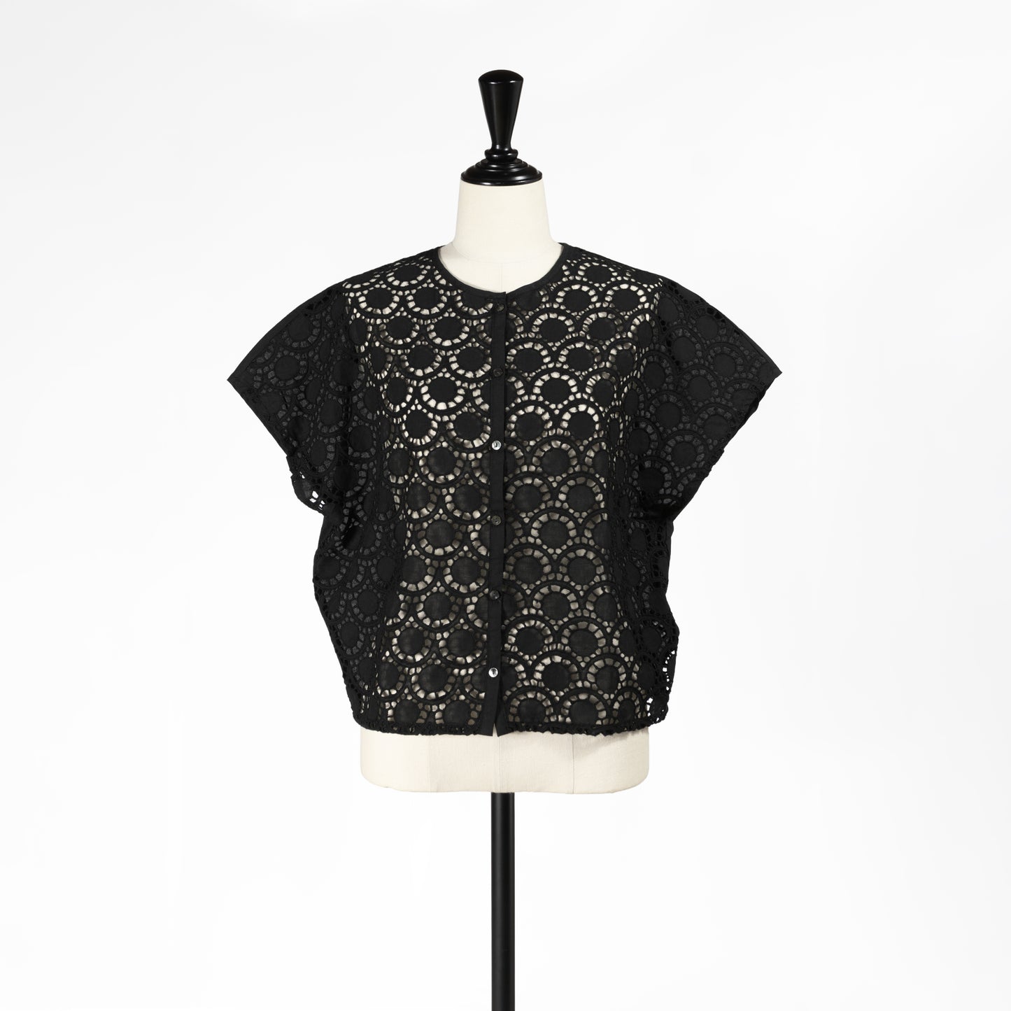 26SS mizuiro ind レースコンビ クルーネックシャツ 2-230142