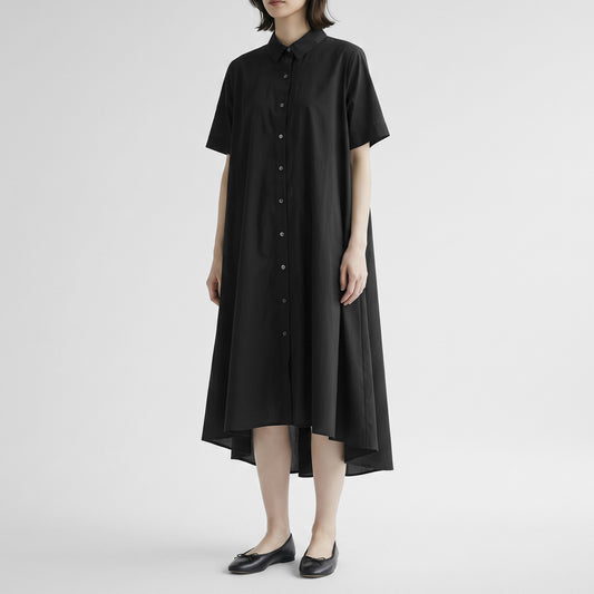 26SS mizuiro ind ハーフスリーブ フレア シャツワンピース 2-250100