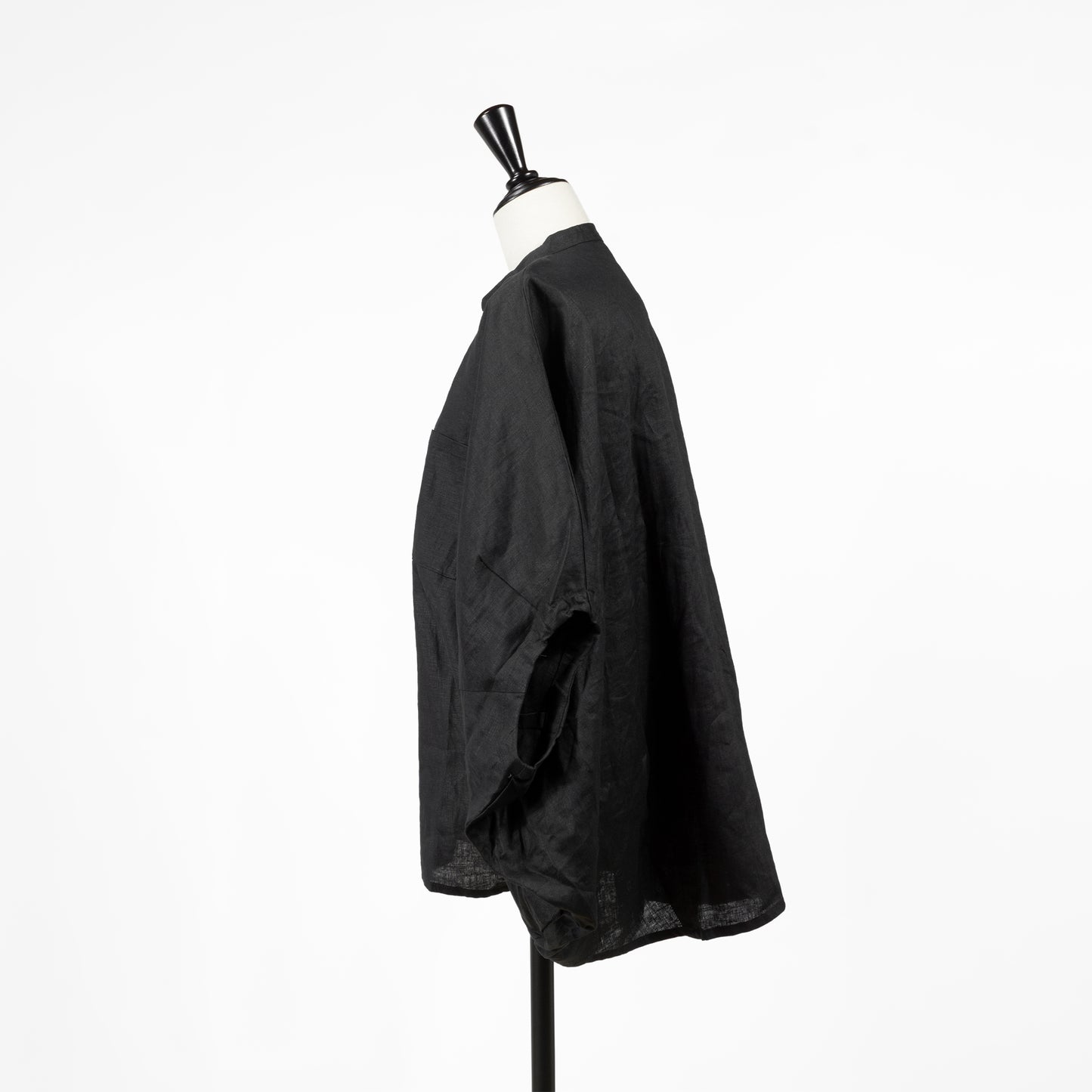 25SS mizuiro ind リネンスタンドカラーコクーンシャツ