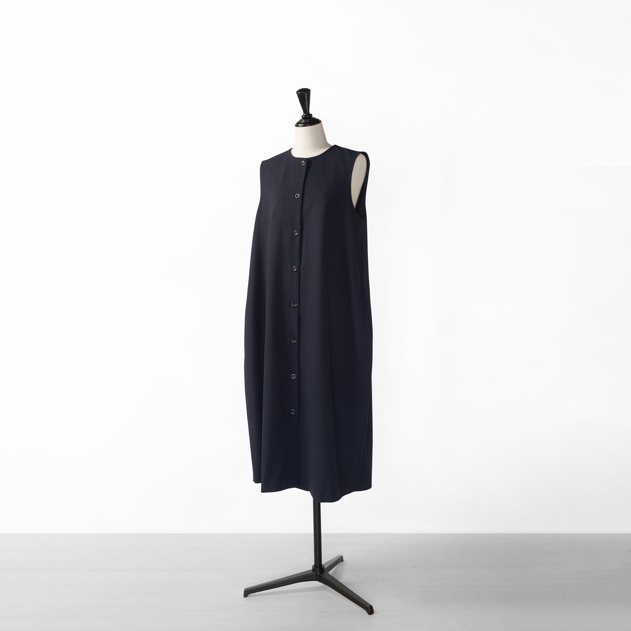 24SS mizuiro ind T/R NO-SLEEVE COCOON OP