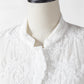 24AW mizuiro ind Lace Stand Collar Wide Shirt