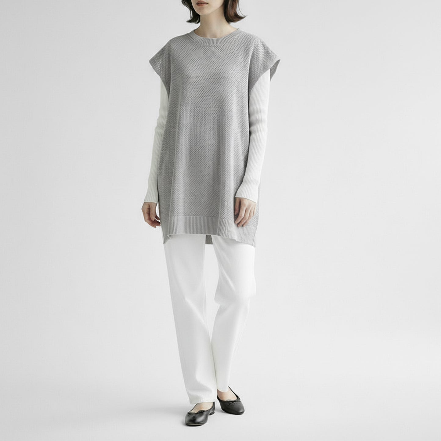 26SS mizuiro ind ストーンウォッシュ メッシュロングベスト 1-220067