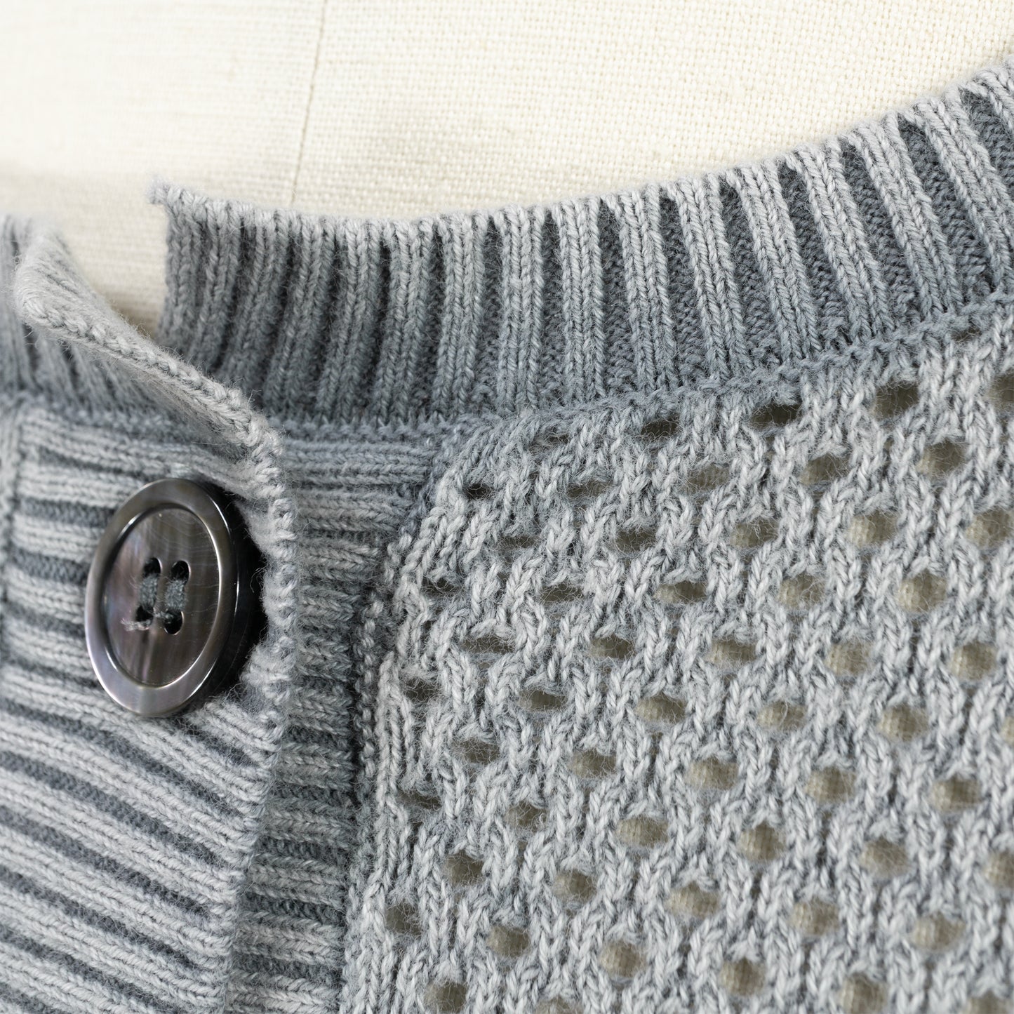 26SS mizuiro ind ストーンウォッシュ メッシュクルーネックカーディガン  1-220068