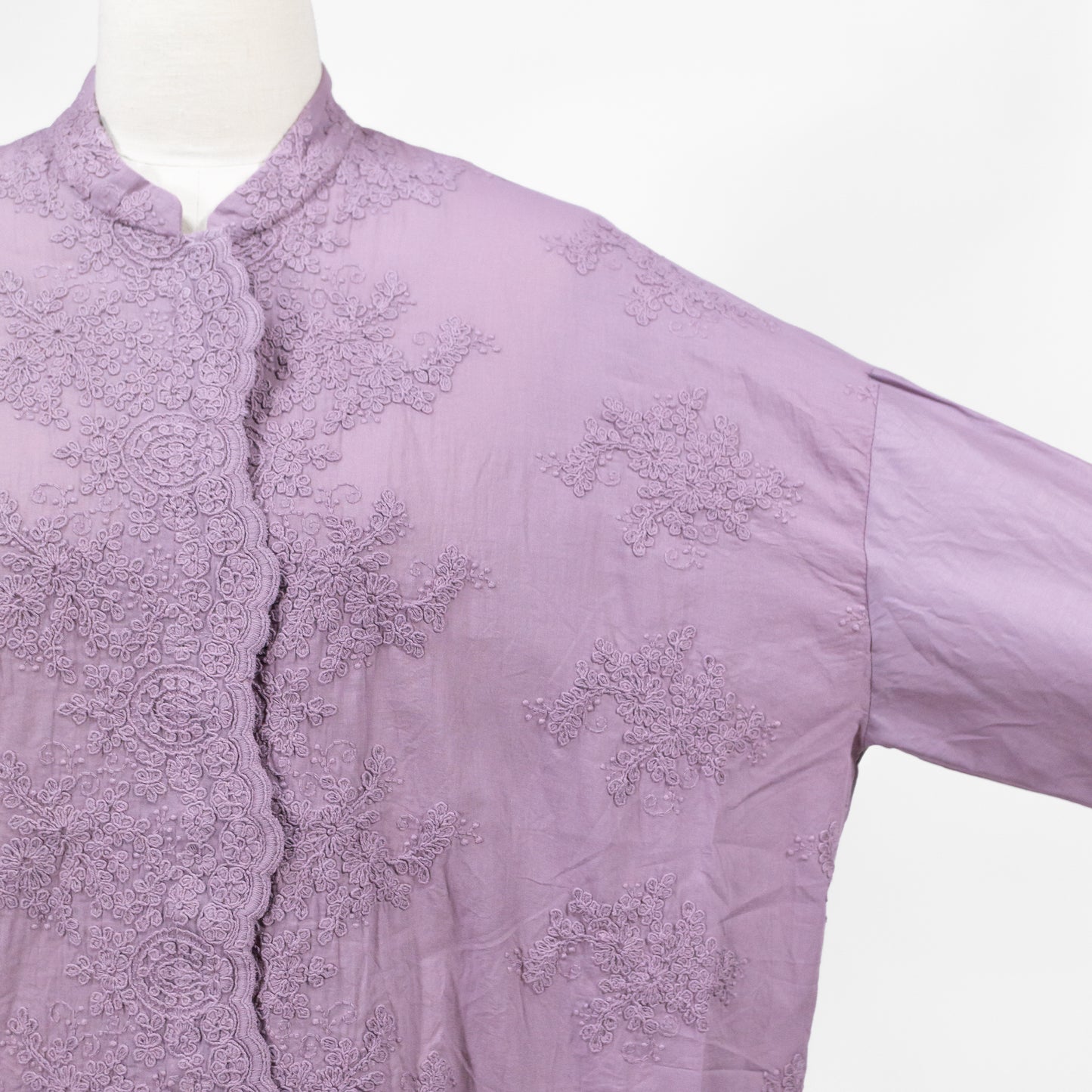 26ES mizuiro ind レーススタンドカラーワイドシャツ 1-239005