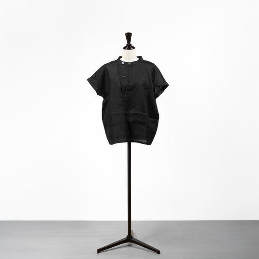 25SS mizuiro ind リネンスタンドカラーシャツ