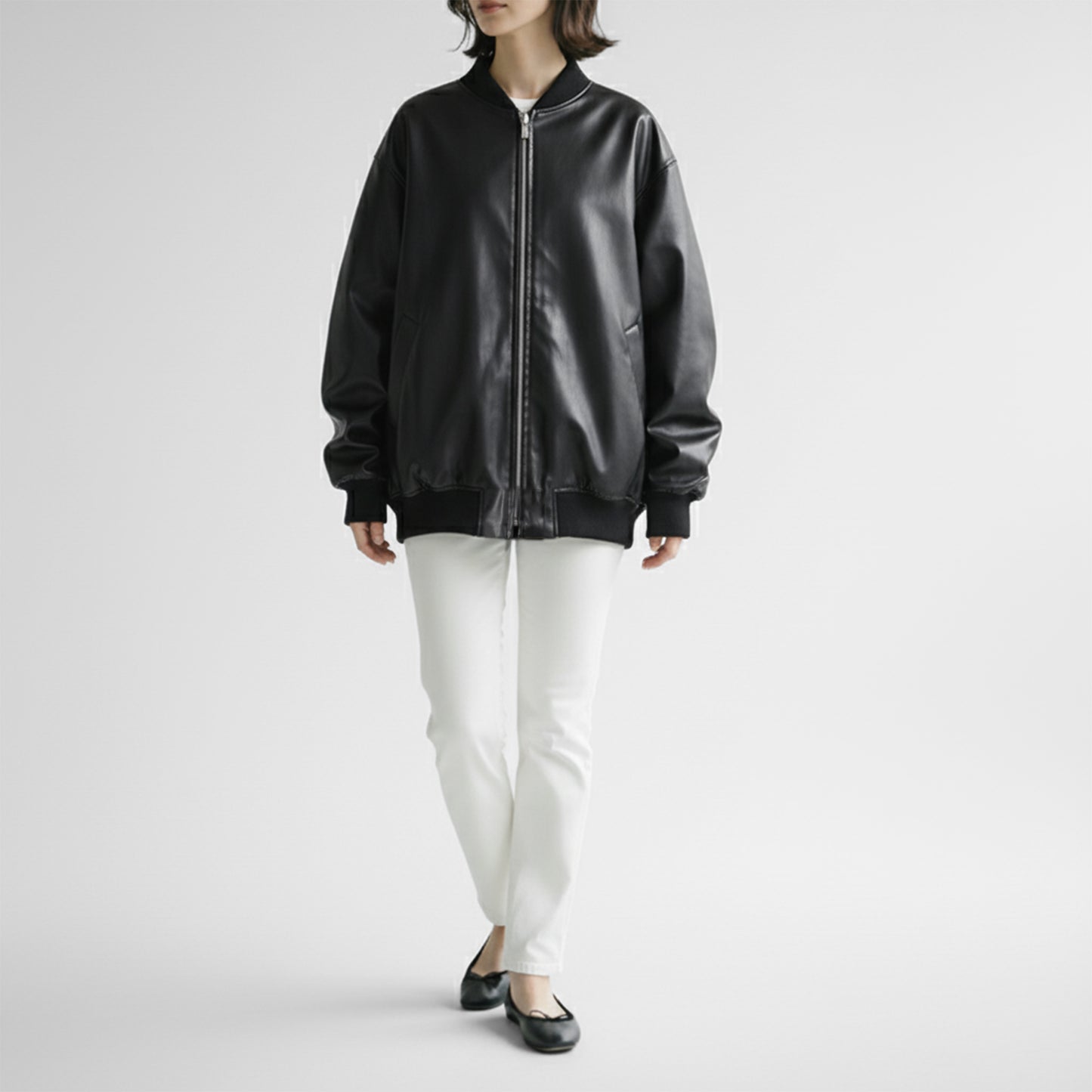 25AW mizuiro ind シンセティックレザージップブルゾン 3-270061