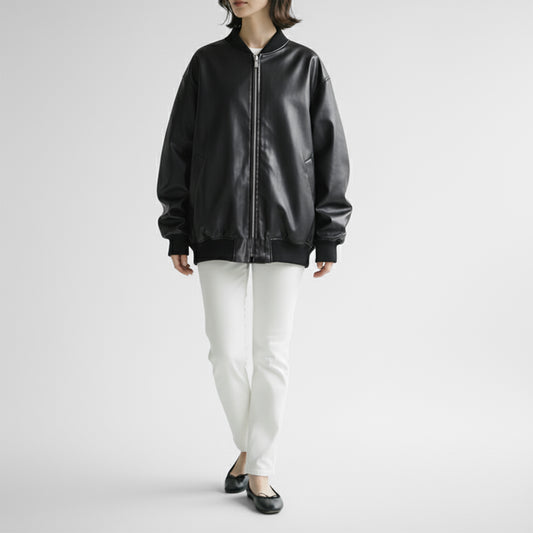 25AW mizuiro ind シンセティックレザージップブルゾン 3-270061