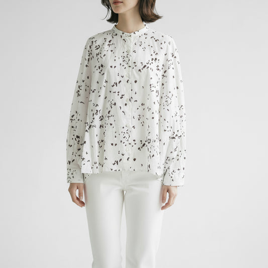 26ES mizuiro ind プリントバックギャザーシャツ 1-230131