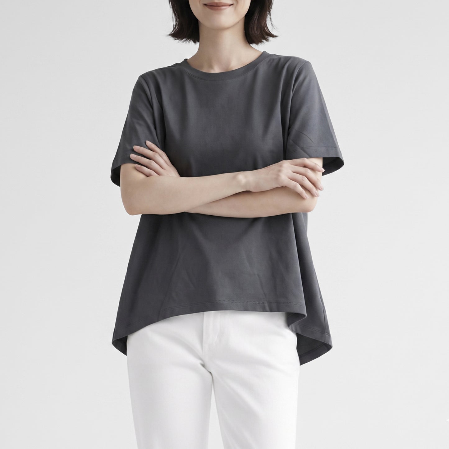 26SS mizuiro ind フレアクルーネックTシャツ 2-210148