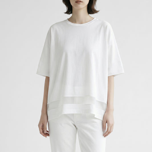 26SS mizuiro ind メッシュヘム ワイドプルオーバー 2-210130