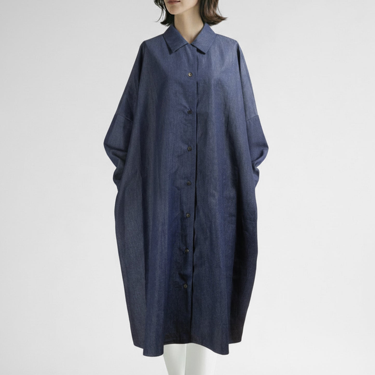 26SS mizuiro ind デニムワイドシャツワンピース 1-250083