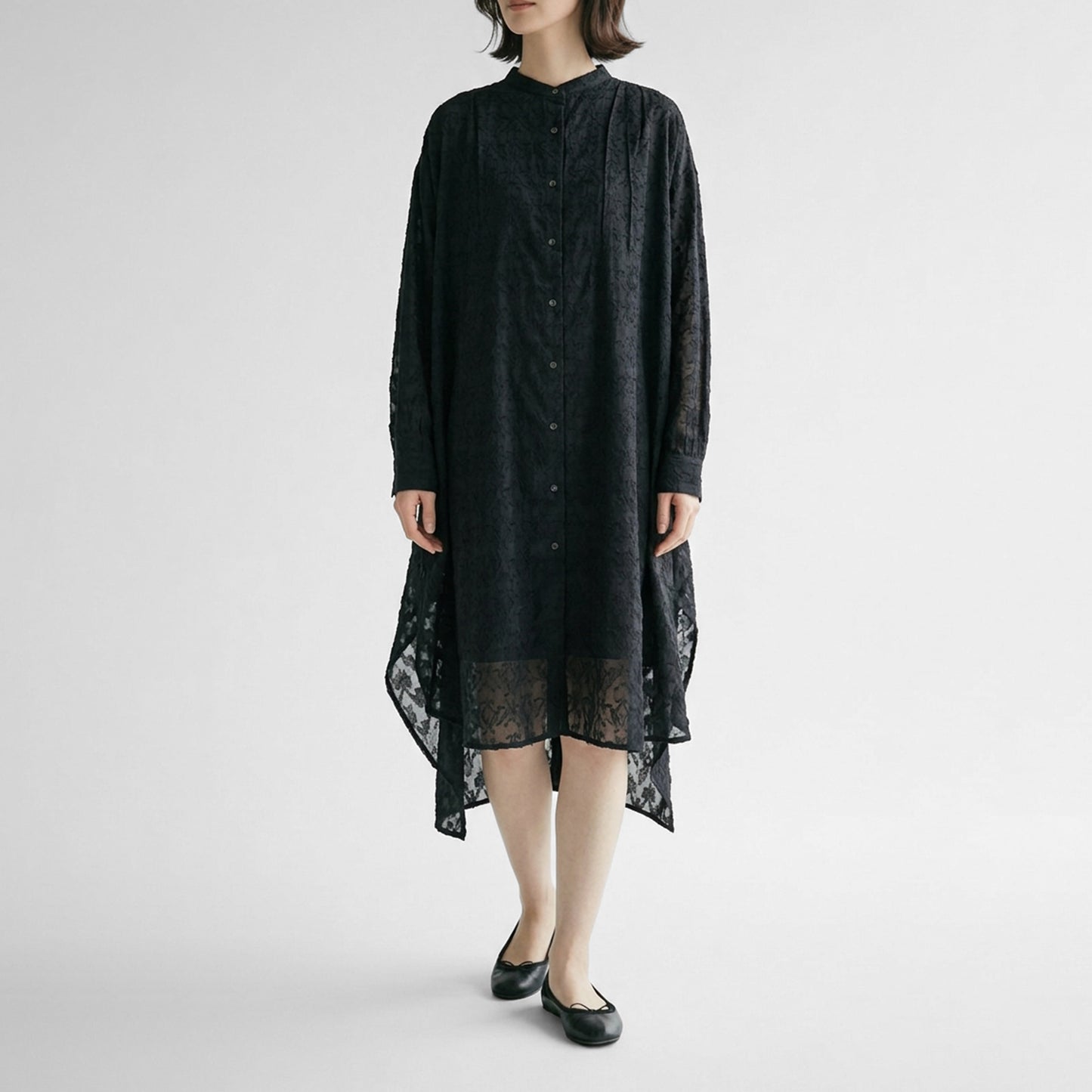 26SS mizuiro ind ジャガード ギャザーショルダー ワンピース 1-250082