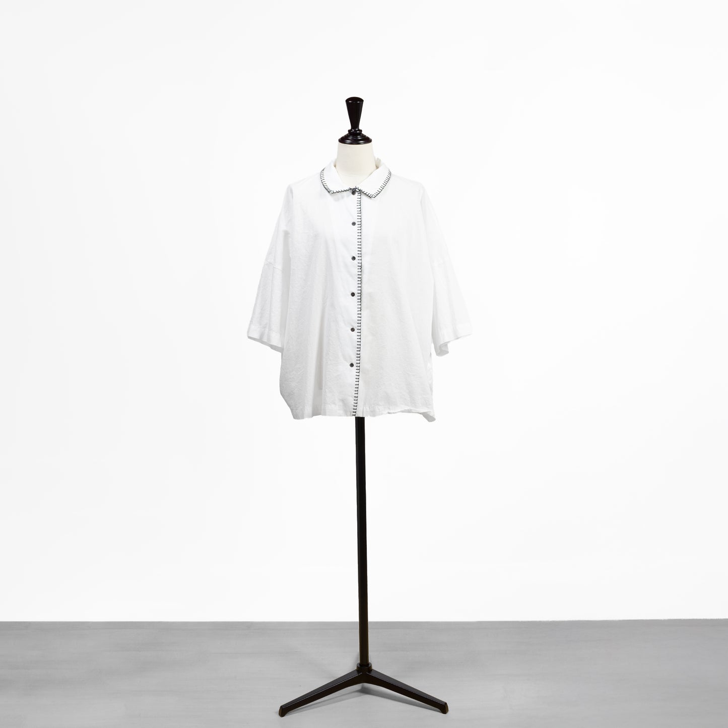 25SS mizuiro ind BLANKET STITCH WIDE SHIRT