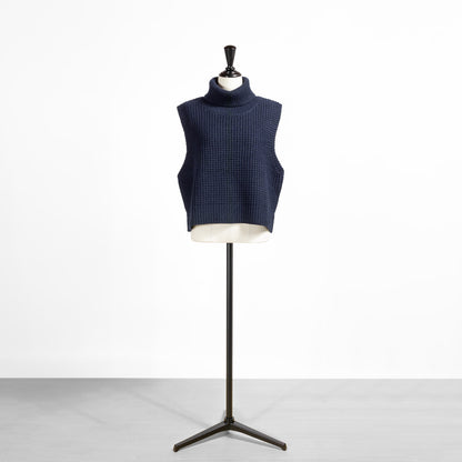 25AW mizuiro ind ワッフルハイネックベスト4-220093