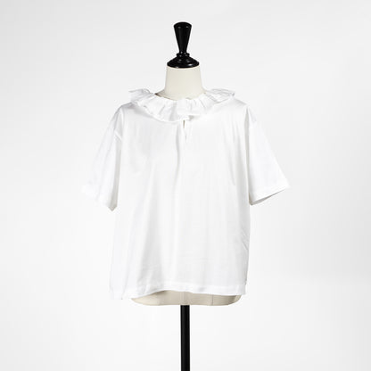26SS mizuiro ind フリルカラー スキッパーTシャツ 2-210138