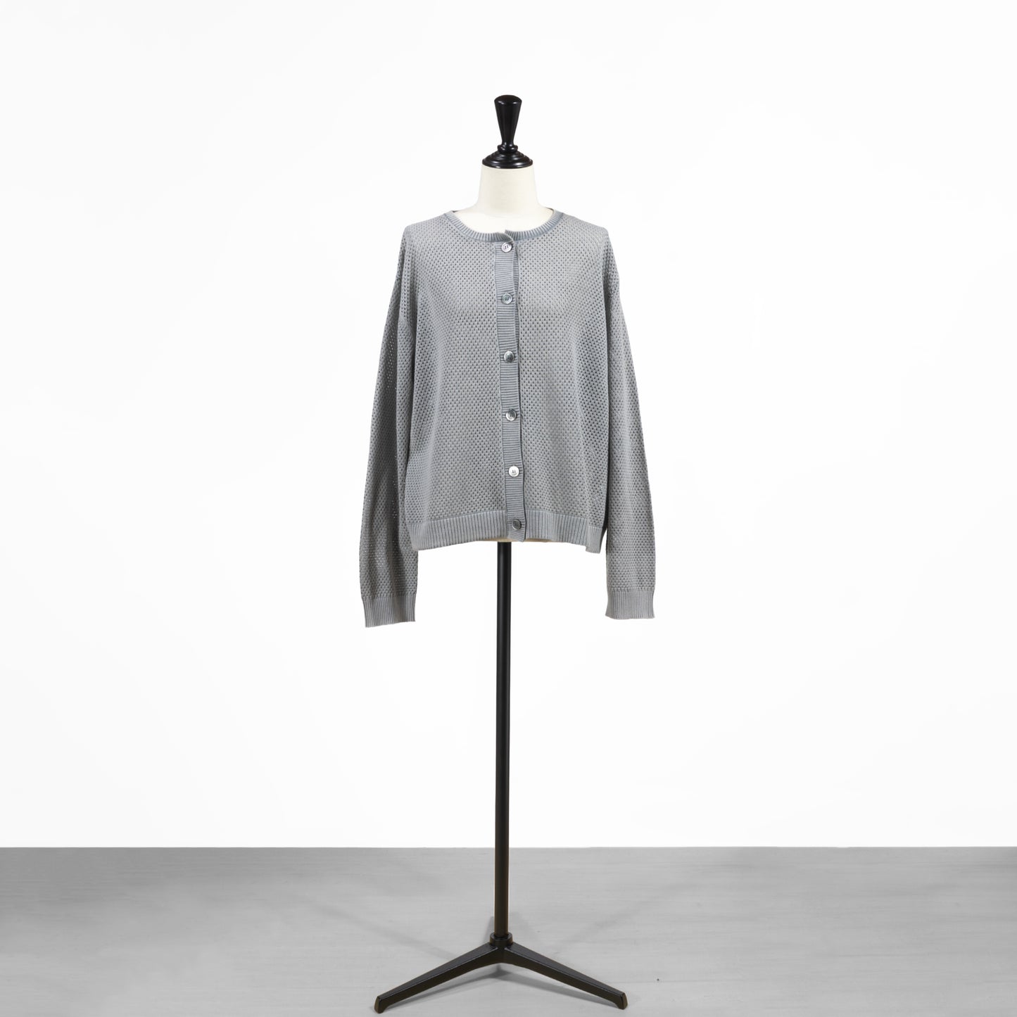 26SS mizuiro ind ストーンウォッシュ メッシュクルーネックカーディガン  1-220068