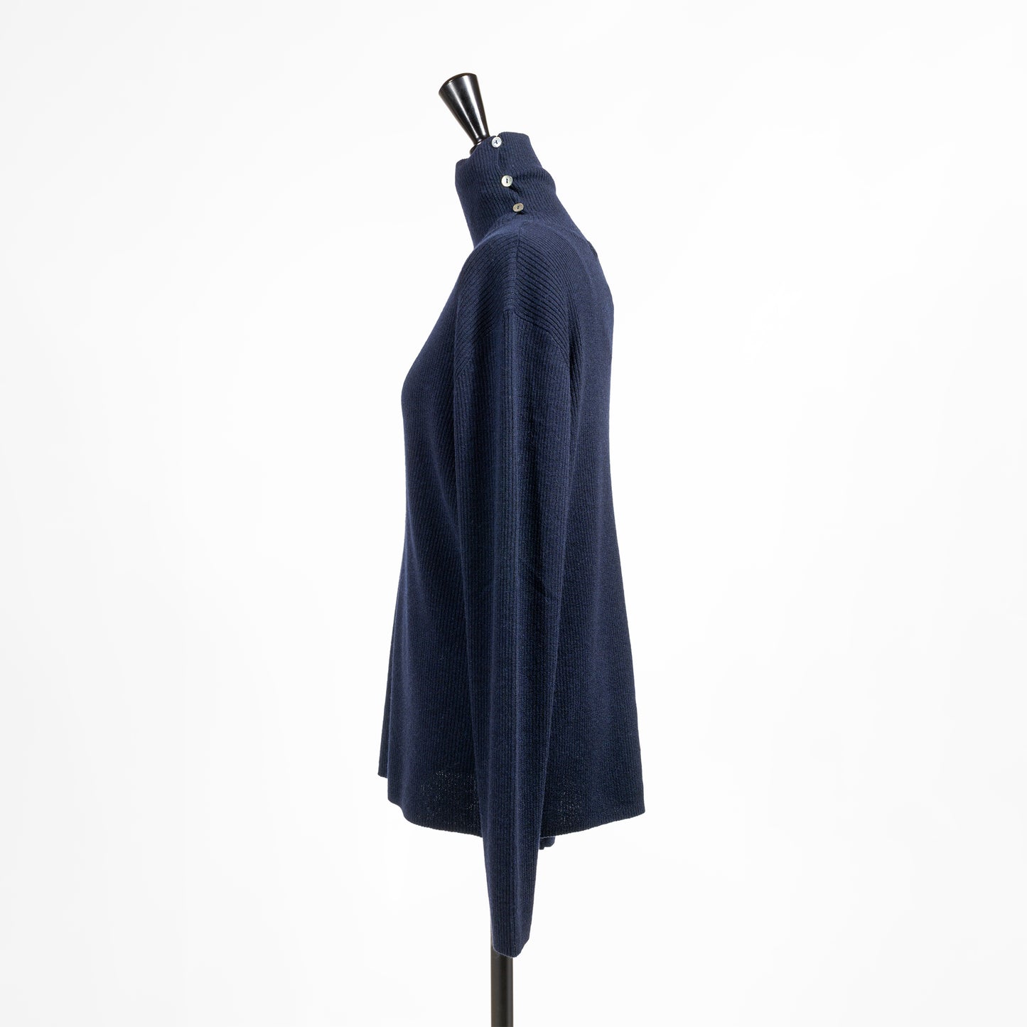 25AW mizuiro ind ボタン付きリブハイネックプルオーバー 4-220090