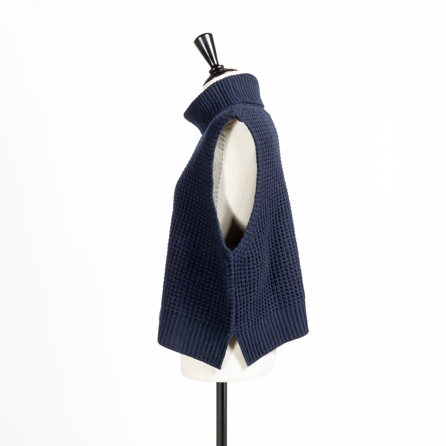 25AW mizuiro ind ワッフルハイネックベスト4-220093